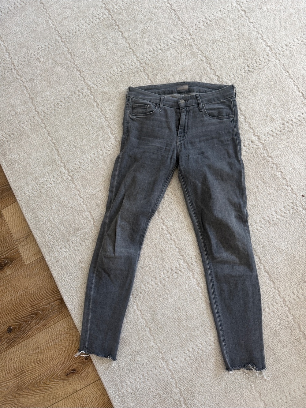 Mother Denim Women's Dark Gray Slim Jeans